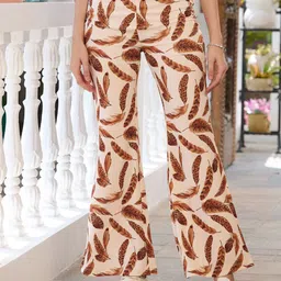 BAESD Women Geometric Printed Mid-Rise Smart Trousers-image-12
