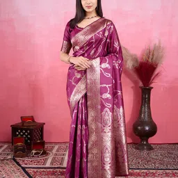 NIWAA Woven Design Zari Pure Silk Kanjeevaram Saree-49