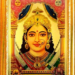 SUNINOW Gold Toned & Green Chehar Maa Wooden Photo Frames-33