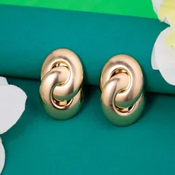 Jewelz Gold-Plated Contemporary Shaped Studs-image-6