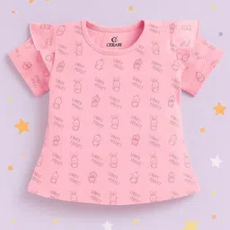 CERABI Girls Round Neck Graphic Print Cotton Top-picture-42