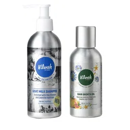 Vilvah Store Hair Strengthening Goatmilk Shampoo -200ml & Hair Growth Oil Combo-100ml-49
