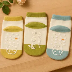 CORTICA Kids-Unisex Pack of 3 Pairs Cotton Ankle Length Socks-picture-37