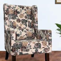 GLOBALLY INDIAN Assorted Printed Wooden Wingback Lounge Chair-image-45