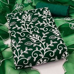 SHADOW & SAINING Embroidered Organza Unstitched Dress Material-image-89