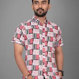 Metronaut Men Regular Fit Spread Collar Geometric Printed Casual Shirt-image-91