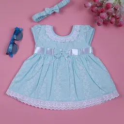 V-Mart Girls Floral Printed Cotton Fit & Flare Midi Dress-37