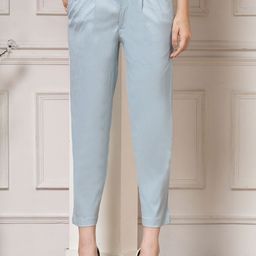 Indibelle Women Straight Fit Pleated Trousers-image-41
