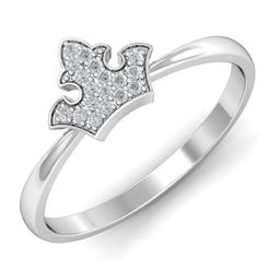 KUBERBOX Zara Tiara 18KT White Gold Diamond-Studded Ring-1.85gm-image-39