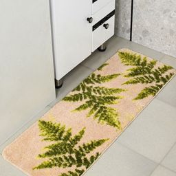 Saral Home Beige & Green Printed Anti Skid Bath Runner-35