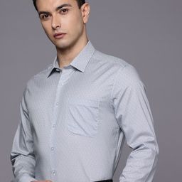 Louis Philippe Slim Fit Geometric Printed Pure Cotton Formal Shirt-picture-3