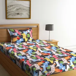 Myntra Elegant Homes Green & Blue Printed 300 TC Single Bedsheet Set 2.20 m x 1.50 m-12