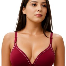 Blush Lado Maroon Non-Wired Lightly Padded Seamless Everyday Bra-image-99