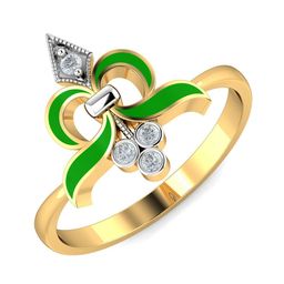 KUBERBOX Inaya 18KT Gold Diamond-Studded Finger Ring-2.32gm-image-24