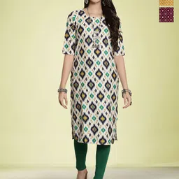 Moda Rapido Women Ethnic Motifs Printed Floral Crepe Kurta-picture-27