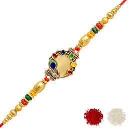 MEIRA JEWELLERY 3-Pcs Rakhi With Roli Chawal & Greeting Card-image-79
