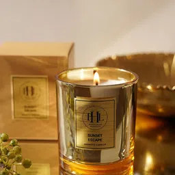 Pure Home and Living Gold-Toned Sunset Escape Scented Jar Candle-image-70