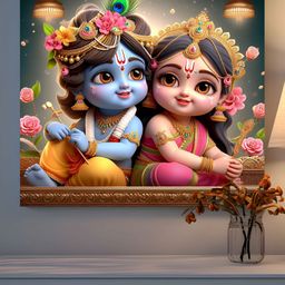 SAF Blue & Pink 1 Piece Wood Religious Wall Paintings-picture-33