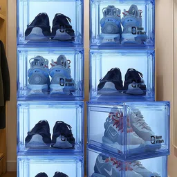 HOUSE OF QUIRK Blue & Transparent 8 Pieces Multi-Utility Organisers With Magnetic Door-picture-41