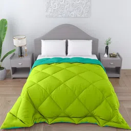CHICERY Sea Green & Green Microfibre Geometric AC Room 200 GSM Double Bed Comforter-image-78