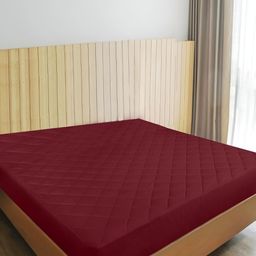 CRAZY WORLD Maroon Polycotton Water Resistant Mattress Protector-image-71