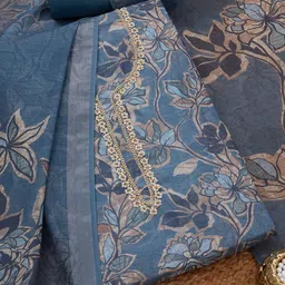 Soch Floral Printed Beads And Stones Linen Unstitched Dress Material-image-25