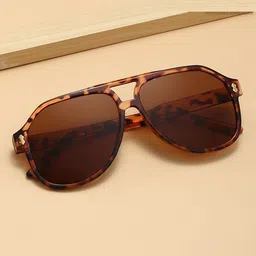 AUGEN Unisex Brown Lens & Brown Aviator Sunglasses with-picture-5