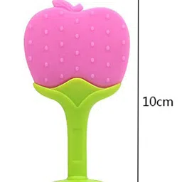 NeonateCare Kids Set Of 3 Strawbeery Apple & Peach Shape Silicon Teethers image 2