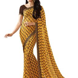 KALINI Geometric Printed Saree with Unstitched Blouse Piece-picture-2