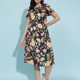 Oxolloxo Women Floral Printed Fit & Flare Dress-picture-31