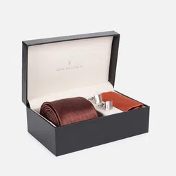 Van Heusen Men Party Tie Cufflinks Pocket Square Accessory Gift Set-image-6