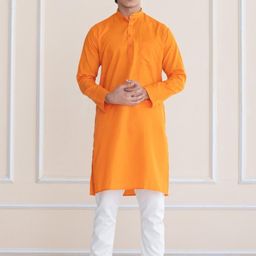 APPIX Men Orange Cotton Blend Kurta Sets-picture-12