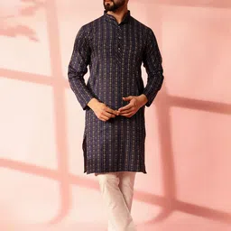 JASHNA Men Blue Kurtas-image-56