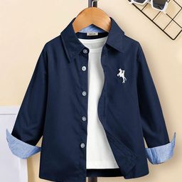 INCLUD Boys Slim Collar Cotton Shirt-image-65