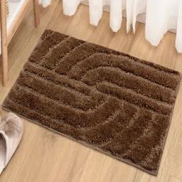 LUXEHOME INTERNATIONAL Brown Textured Bath Rugs-image-81