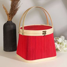 HABERE INDIA Red Reusable Multi-Utility Bamboo Organiser image 2