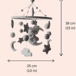 BABBLE WRAP Infants Hand Stitch Nursery Musical Cot Mobile Arm Battery Operated Music Box image 2