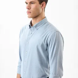 Snitch Men Slim Fit Solid Button-Down Collar Cotton Formal Shirt-image-97