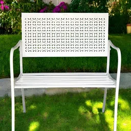 ecofynd White 2 Seater Garden Bench-picture-2