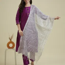 Dupatta Bazaar Striped Tassels Dupatta-57