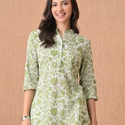 HERE&NOW Floral Printed Pure Cotton Kurti-picture-16