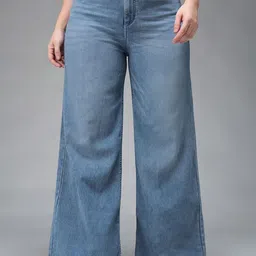 Miss Chase A+ Women Wide Leg High-Rise Light Fade Stretchable Jeans-image-95
