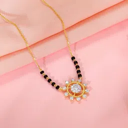 GIVA Gold Pratyusha Diamond Mangalsutra-image-22