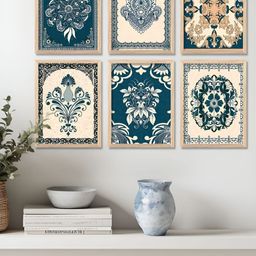 Kotart Brown & Blue 6 Piece Wood Abstract Wall Art-image-19