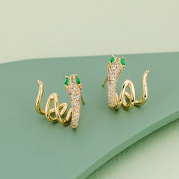 Kushal's Fashion Jewellery Gold-Plated Party Zircon Studded Classic Studs Earrings-12