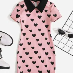 Miss & Chief Girls Conversational Print Shirt Collar A-Line Dress-picture-4