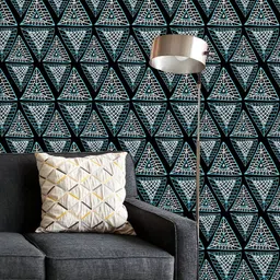 ArtzFolio Printed UV-Resistant Anti-Bacterial Ethnic Geometric Triangles Peel & Stick Wallpaper-image-73