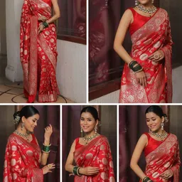 Sita Red Silk Blend Woven Design Sarees-picture-15