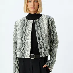 Koton Women Longline Tailored Jacket with Embroidered-image-18