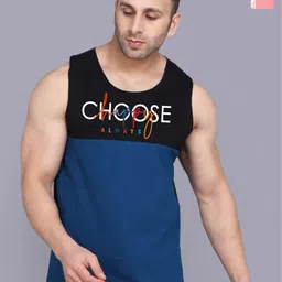 SLOWLORIS Pack Of 2 Printed Combed Cotton Gym Vest VSL26 CMB(CHS BLACKPEACOCK)(ADV PEACH)-picture-18